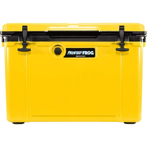 Made in USA Frosted Hyper-Light 54 Quart Hard Cooler Insulated Portable Ice Chest Box for Beach, Beverages, Camping, Fishing, Boat, Barbecue, 30% Lighter Than Rotomolded Coolers