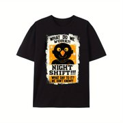 Funny Slogan, Crew Neck Comfortable T Shirt, 100% Cotton, Black Short Sleeve T Shirt, Printed T Shirt, All Season, Sport Outdoor, Mens Fitness, Wear Comfortable