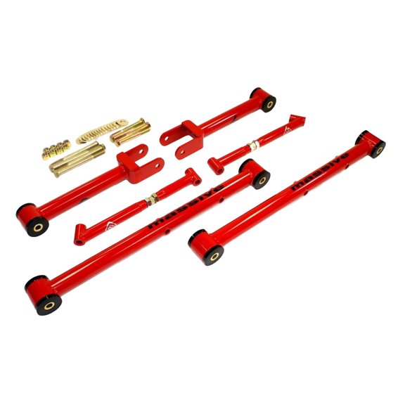 Massive Speed System COMPETITION SERIES Upper Lower Control Arm Kit with Brace Mirror Red for 64-67 GM A Body Models