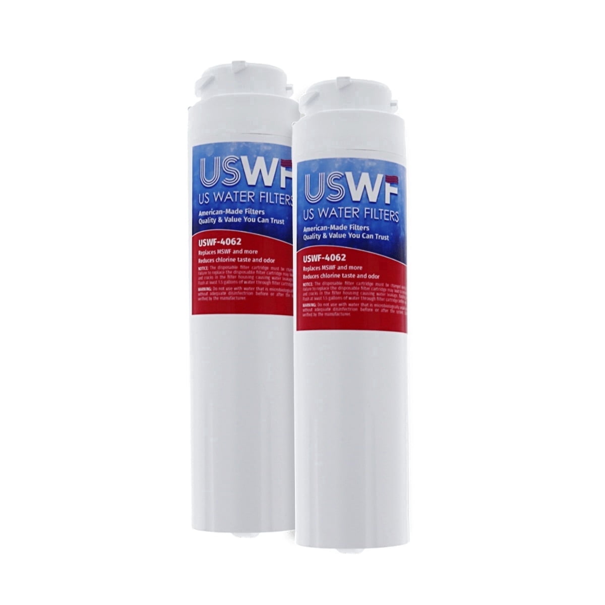 US Water Filters MSWF Refrigerator Water Filter 2-pk - Replacement for GE MSWF SmartWater 101820A, 101821B, MSWFDS, WF282, EFF-6022A, SGF-G23, AP3997949, USWF Fridge Filter
