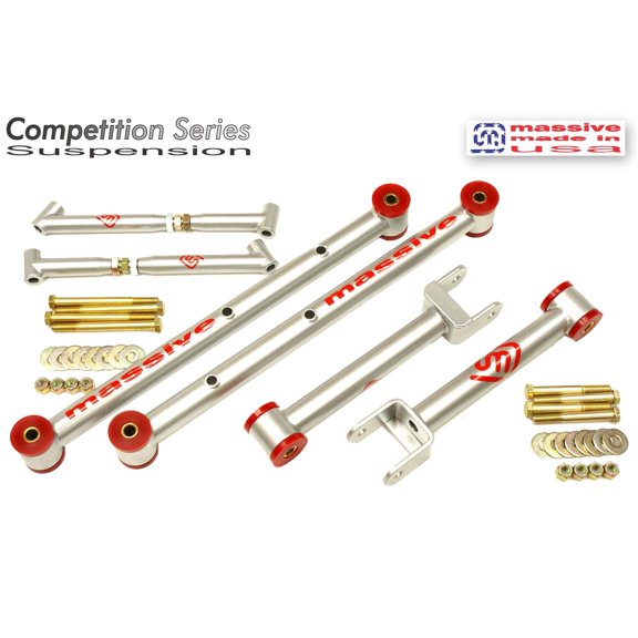 Massive Speed VICTORY SILVER COMPETITION SERIES Upper Lower Control Arm kit with Brace Compatible with 64-67 GM A- Body GS 350 455 Skylark Chevelle El Camino Monte Carlo Cutlass 442 Le Mans GTO