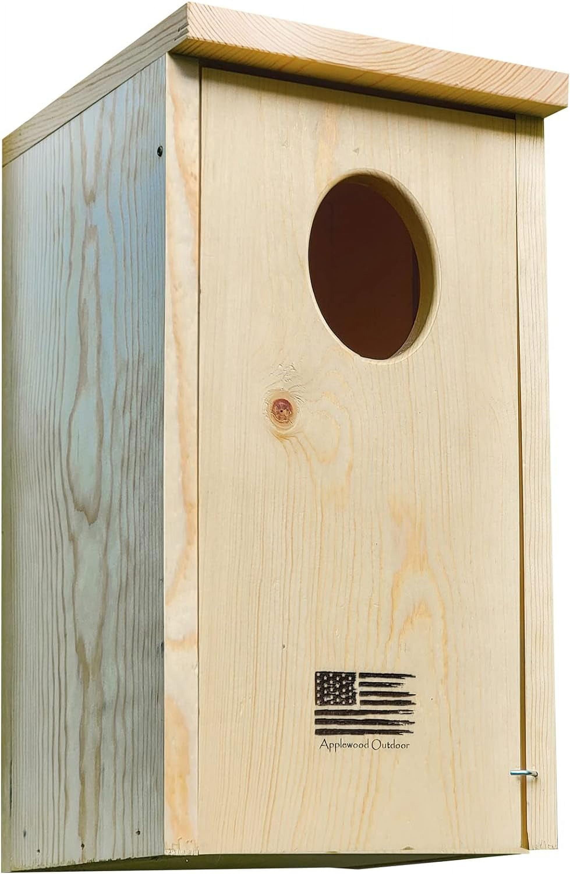 Made in USA, Wood Owl House with Oval Opening, Kestrel Houses for