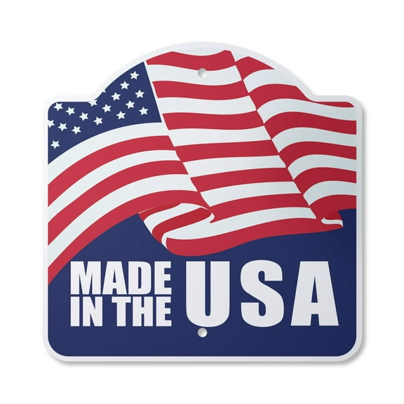 Made In The Usa 10” x 10” Sign | Indoor/Outdoor Plastic | SignMission Designer Patriotic Pride Created United State Flag Novelty Gift Funny Joke Gag Road Garage