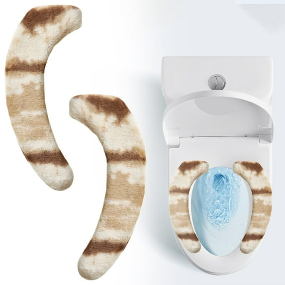 Made From A Winter and Linen Blend, The Toilet Seat Cover Is Self-Adhesive and Has A Soft Lining, Making It Suitable for All Types of Toilet Seats and Providing Year-Round Comfort