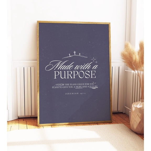 Made With A Purpose, Jeremiah 29 11 Christian Wall Art, Unframed Paper Poster 11x14in