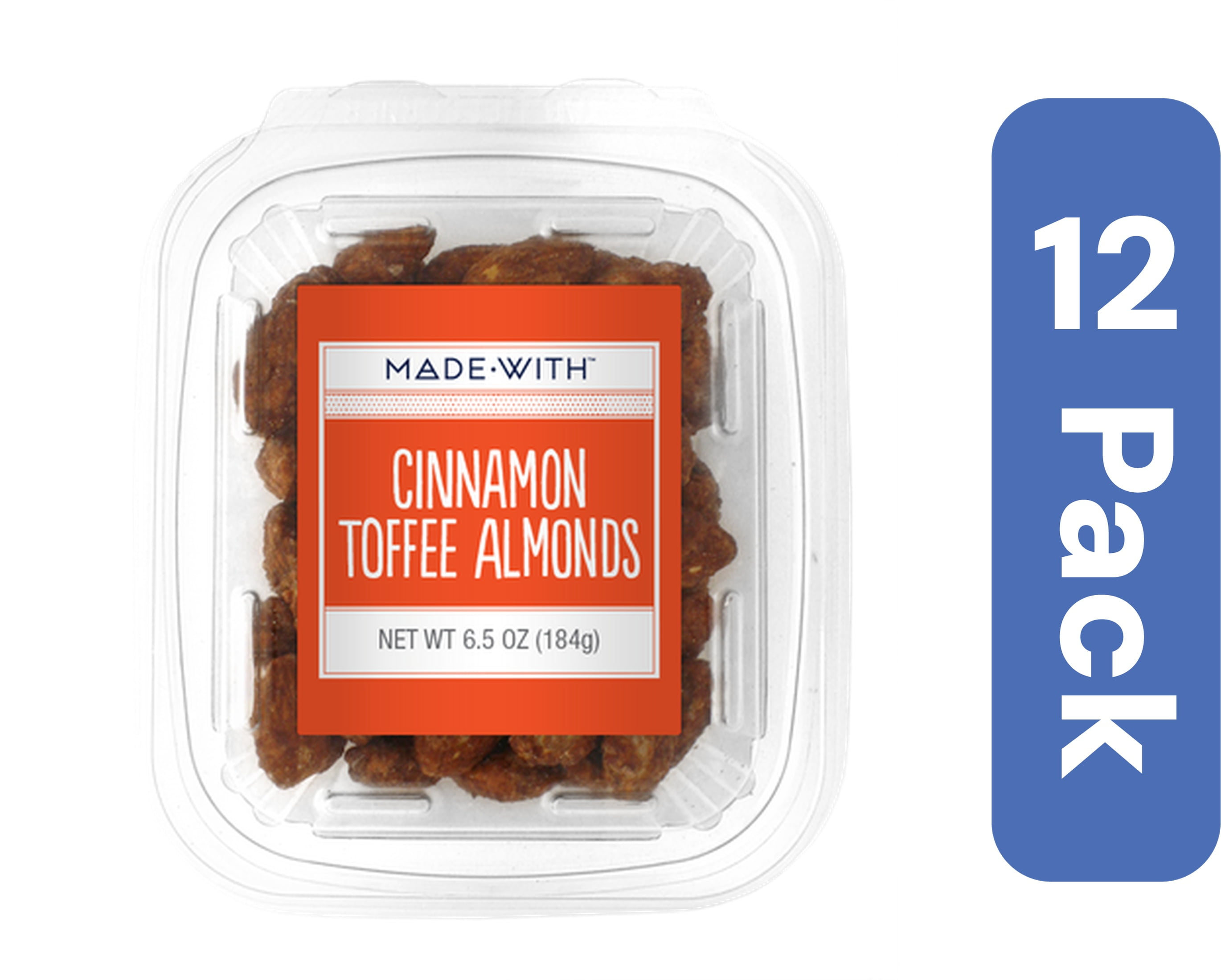 Made With Cinnamon Toffee Almonds Tub 6.5 oz (Pack of 12)