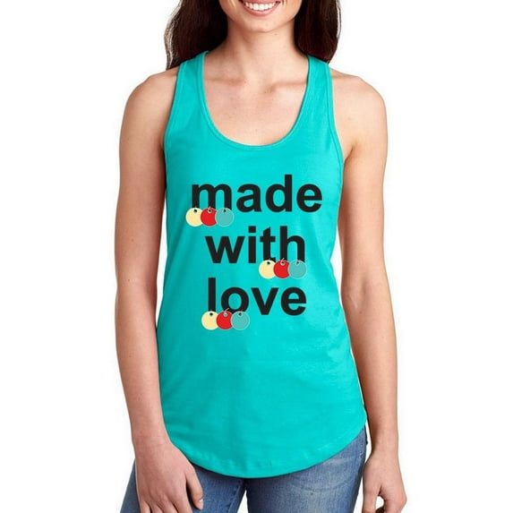 Made With Love Colorful Tags Racerback Tank Women -Image by Shutterstock, Female x-Small