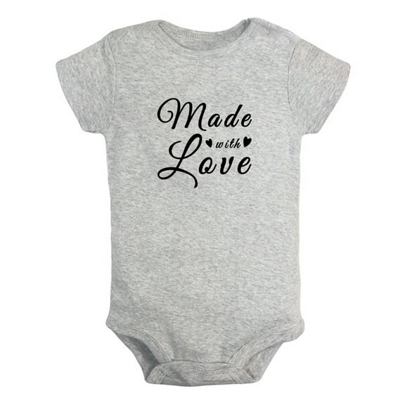 Made With Love Funny Rompers For Babies, Newborn Baby Unisex Bodysuits, Infant Jumpsuits, Toddler 0-24 Months Kids One-Piece Oufits