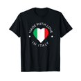 thumbnail image 1 of Made With Love In Italy Souvenirs Italian Flag T-Shirt Men Women Casual Vintage T-Shirt, 1 of 5