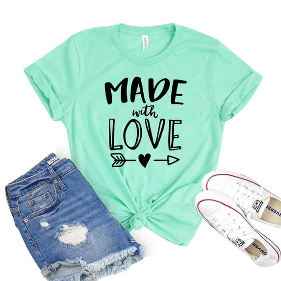 Made With Love T-shirt Women's Maternity Shirt Baby Shower Shirts New Parents Tee Summer Tshirt Inspirational Gift
