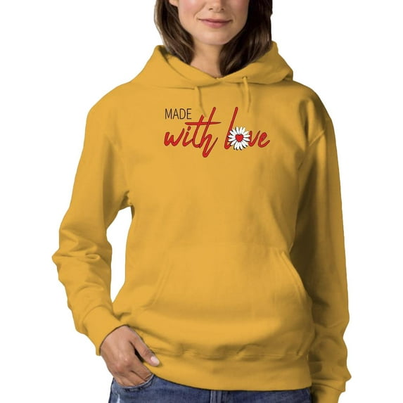 Made With Love W Daisy Hoodie Women -Image by Shutterstock, Female Large