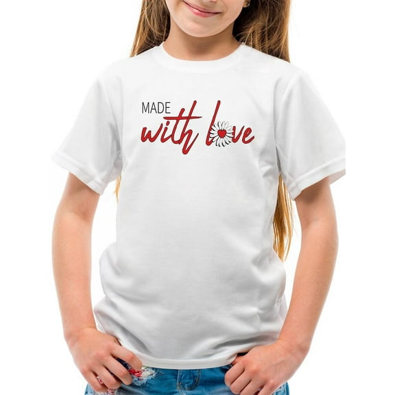 Made With Love W Daisy T-Shirt Juniors -Image by Shutterstock, Medium