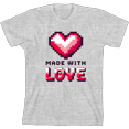 thumbnail image 1 of "Made With Love" Youth Heather Gray Crew Neck Short Sleeve Tee-Large, 1 of 4