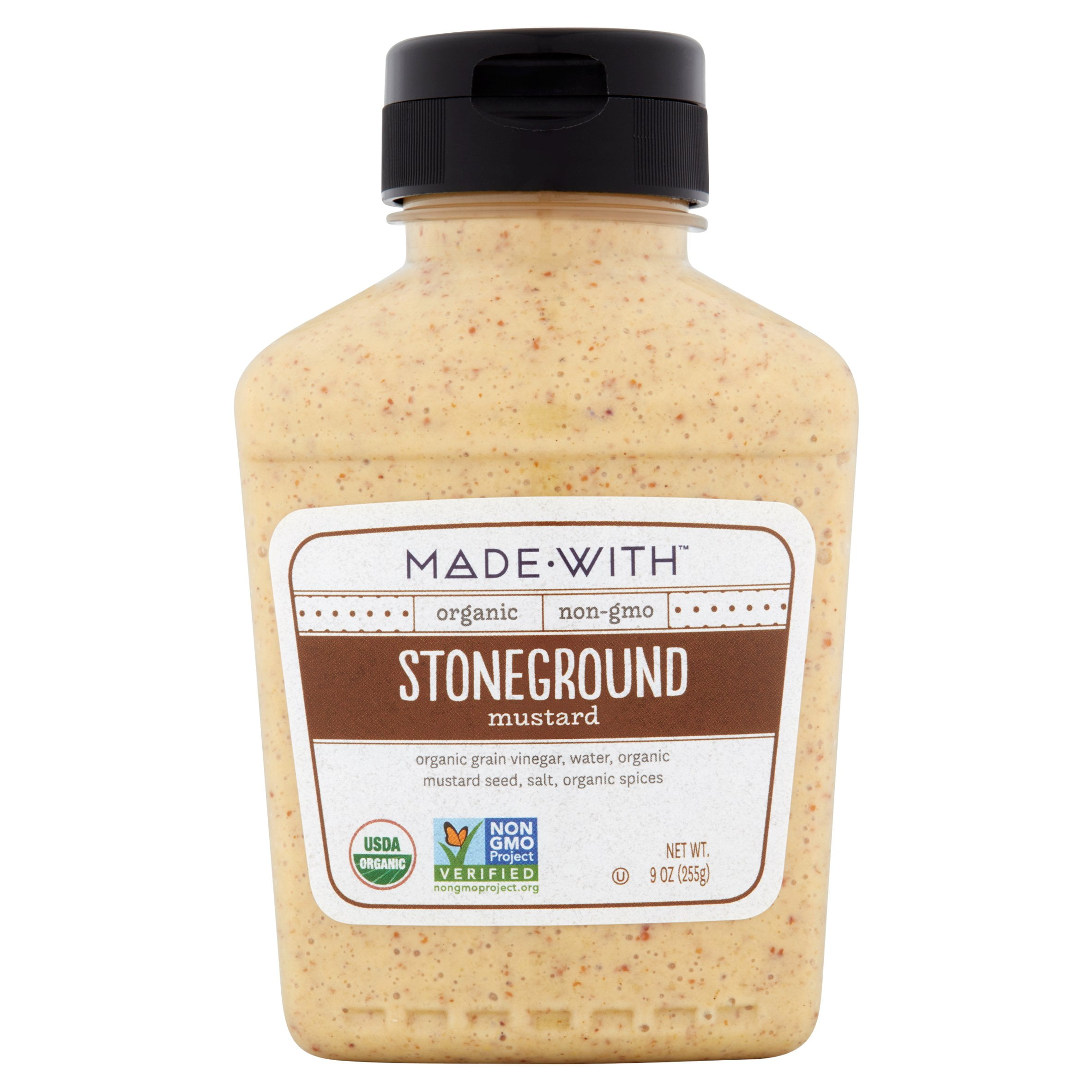 Made-With Organic Stoneground Mustard, 9 oz, 6 pack