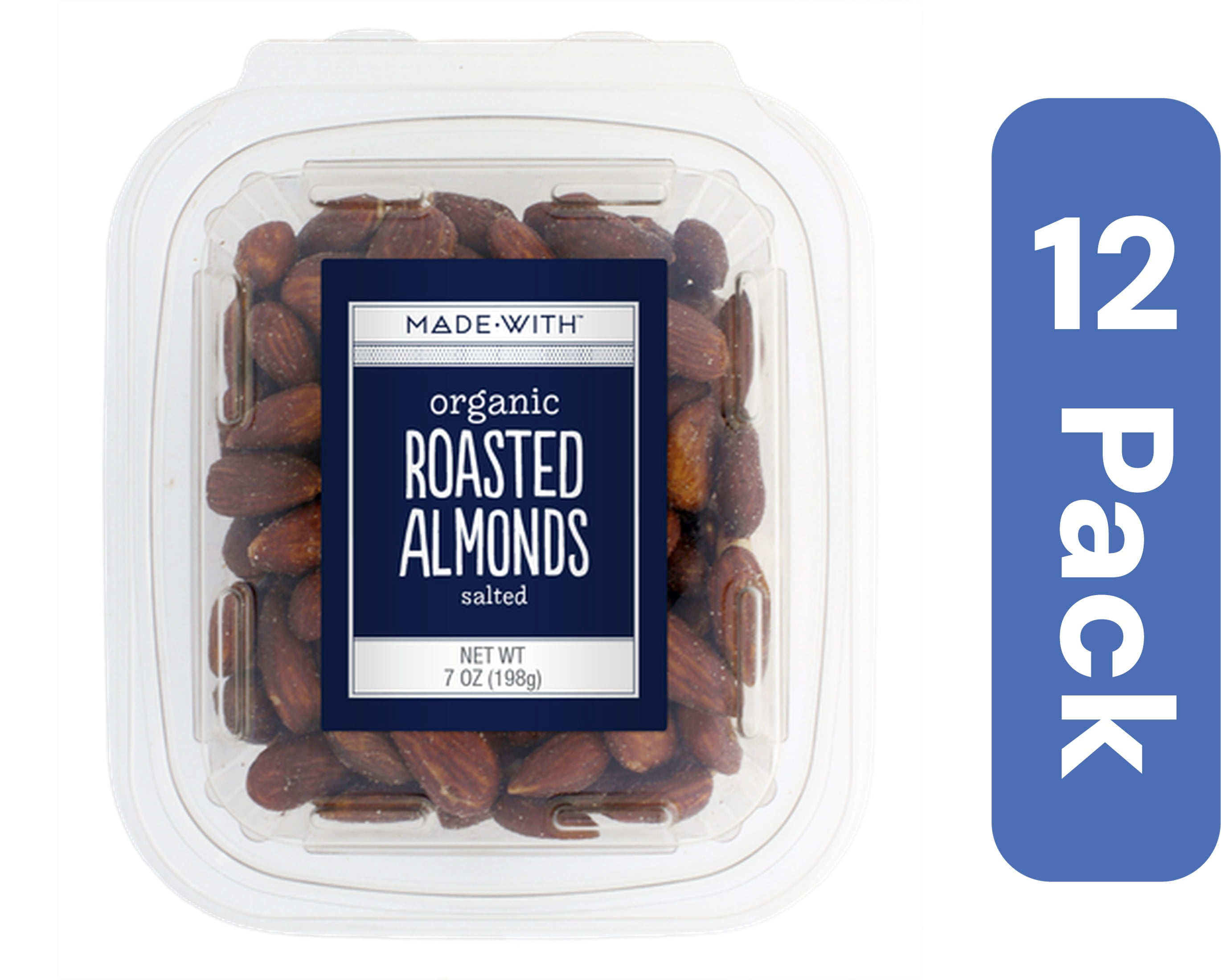 Made With Nut Organic Roasted Salted Almond Tub 7 oz (Pack of 12)