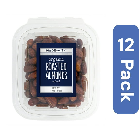 Made With Nut Organic Roasted Salted Almond Tub 7 oz (Pack of 12)