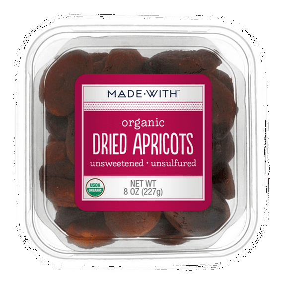 Made With Organic Dried Apricots Tub 8 oz (Pack of 12)