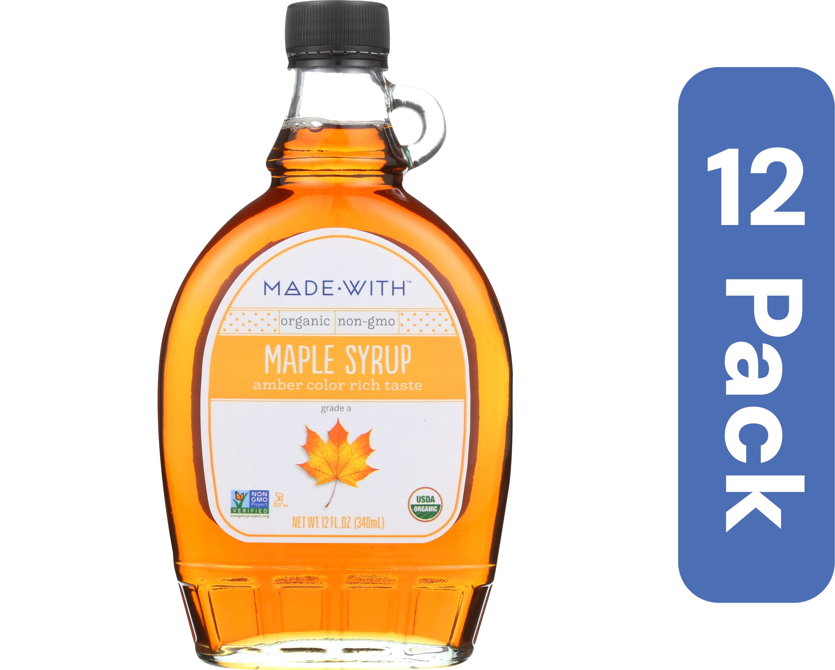 Made With Organic Grade A Amber Maple Syrup 12 fl oz (Pack Of 12)