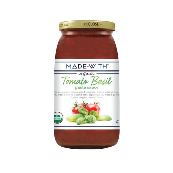 Made With -Organic Tomato Basil Pasta Sauce - 24 Oz, Case of 12