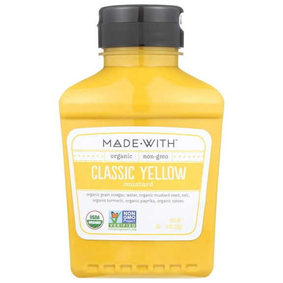Made With Organic Yellow Mustard 9 oz (Pack of 12)