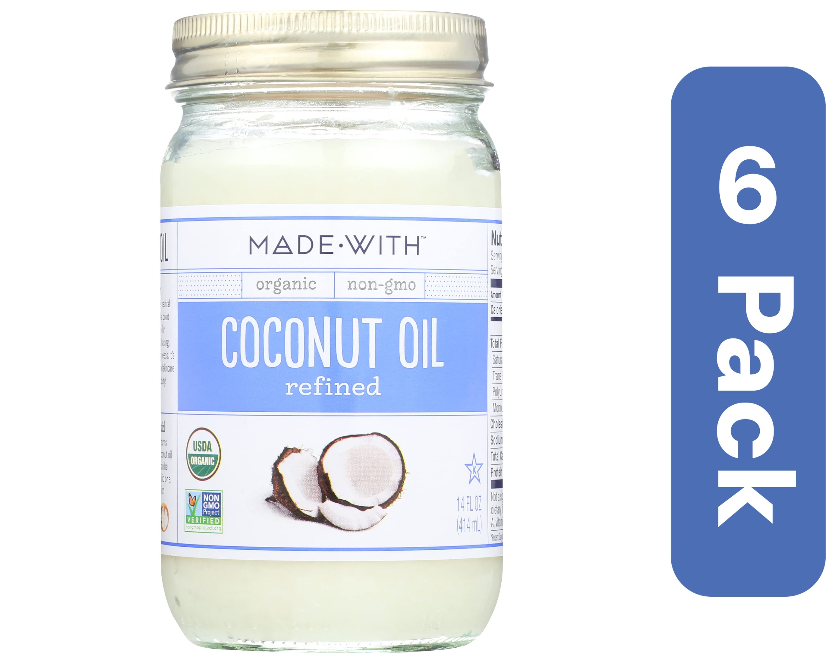 Made With Refined Organic Coconut Oil 14 oz (Pack Of 6) - Walmart.com