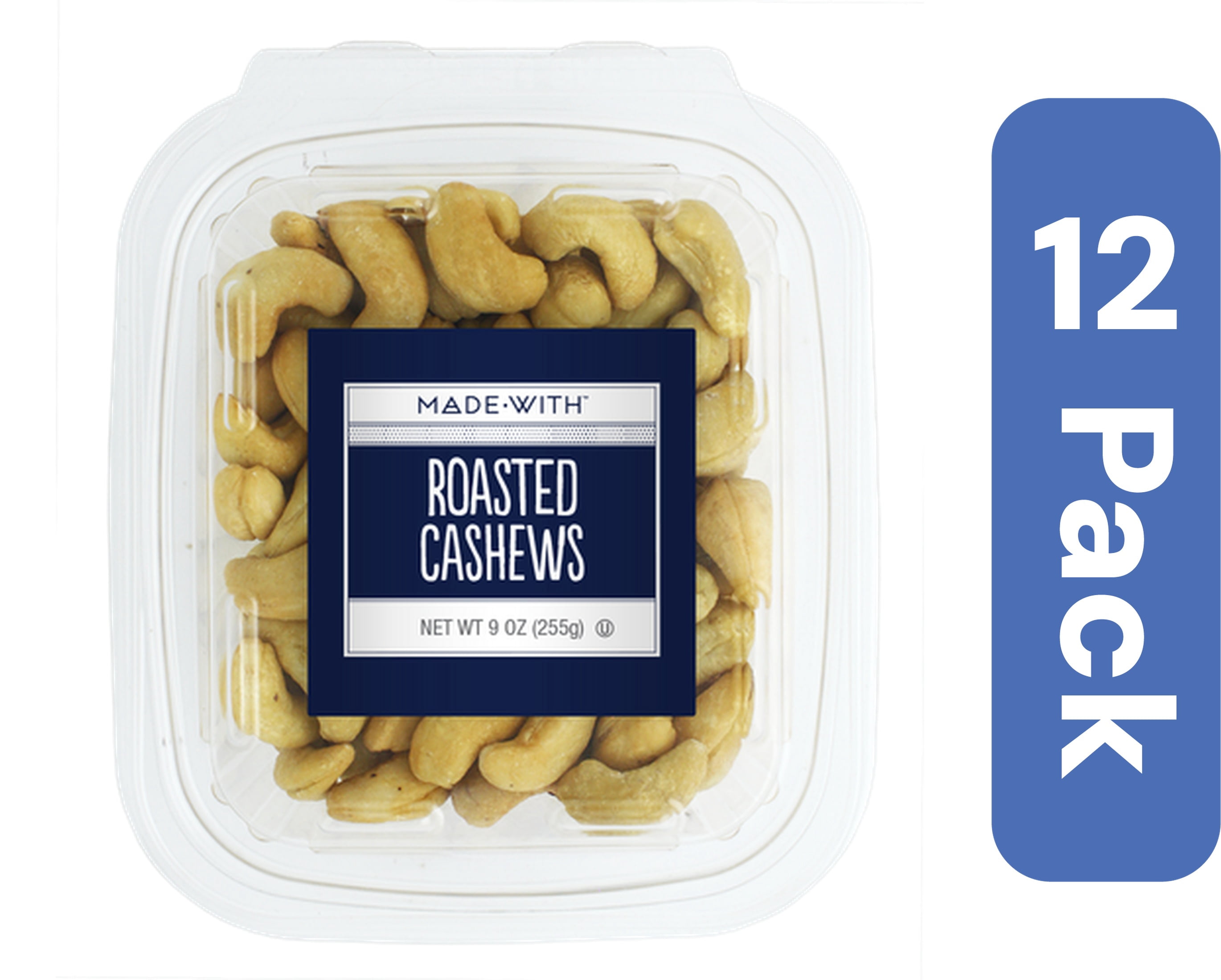 Made With Roasted No Salt Cashews Tub 9 oz (Pack of 12) - Walmart.com