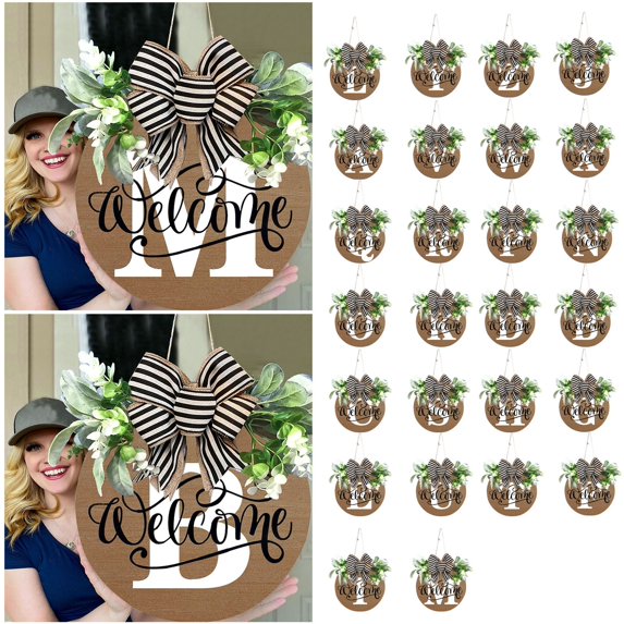 Made of Wood, Discounted Stock! 1Pc House Number Kpamnxio Home Decor 2023 Last Name Year Round Front Door Wreath 26 Last Names Alphabet Door Plate Front Door Decoration Garland Front Door Decoration