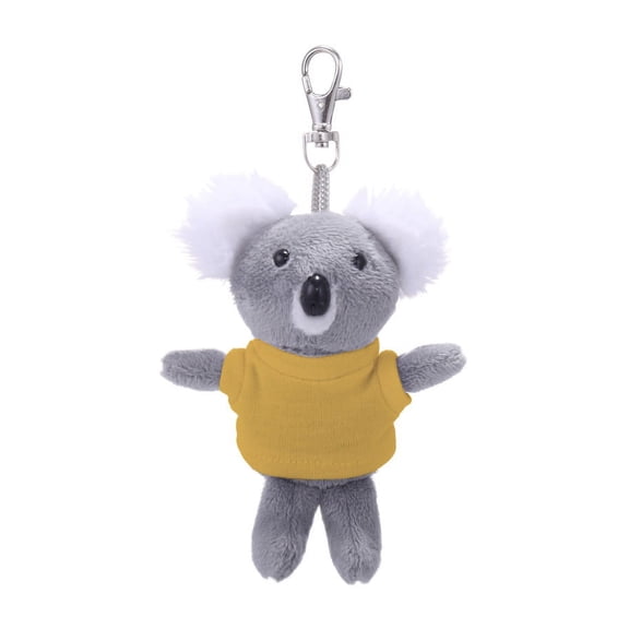Made by Alien Personalized Koala Plush Keychain Stuffed Animal- 5 Inch decorative Clip for kids Bag, Purse, Backpack, Handbag (Golden Yellow Shirt)