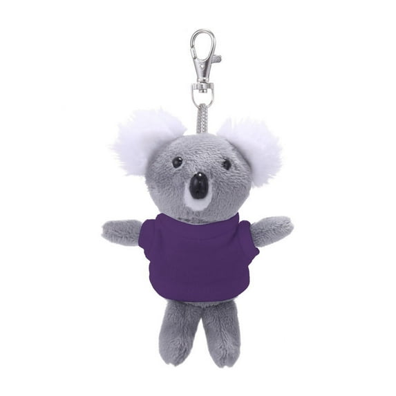 Made by Alien Personalized Koala Plush Keychain Stuffed Animal- 5 Inch decorative Clip for kids Bag, Purse, Backpack, Handbag (Purple Shirt)