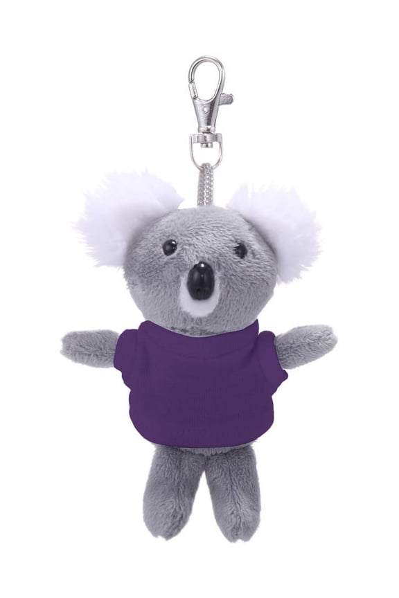 Made by Alien Personalized Koala Plush Keychain Stuffed Animal- 5 Inch decorative Clip for kids Bag, Purse, Backpack, Handbag (Purple Shirt)