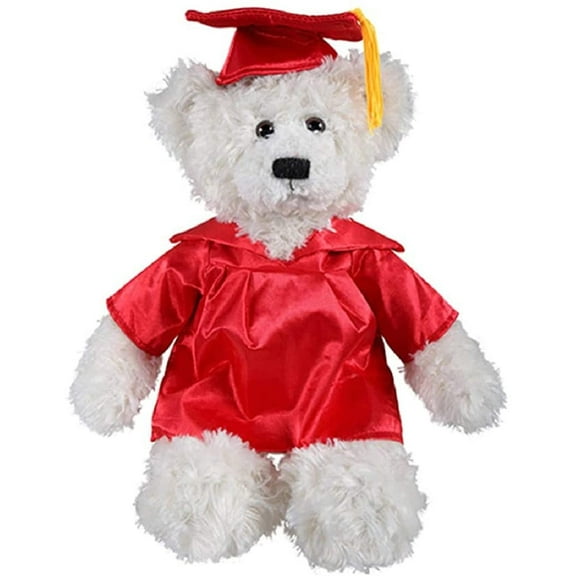 Made by Alien’s Personalized Gift for Graduation Plush 12-inch Stuffed Animal Class of 2022. (Cream Teddy Bear Red Gown)