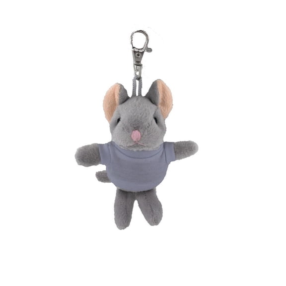 Made by Alien’s Personalized Plush Mouse Keychain – 5 inches Stuffed Animals Backpack Ornaments Pendant Key Ring ( Gray Shirt)