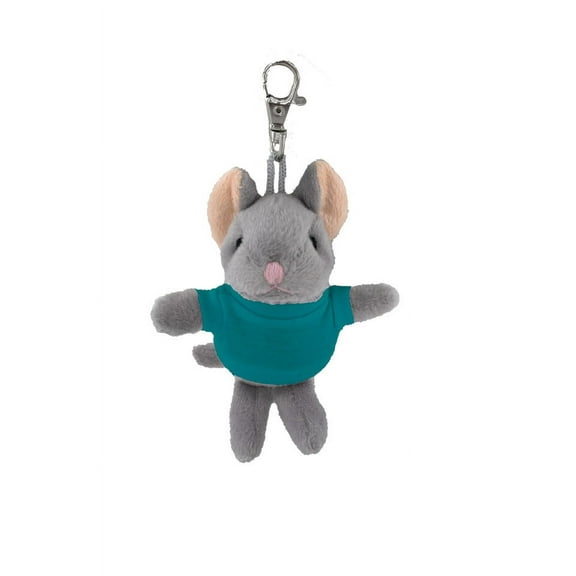 Made by Alien’s Personalized Plush Mouse Keychain – 5 inches Stuffed Animals Backpack Ornaments Pendant Key Ring (Turquoise Shirt)