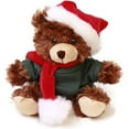 thumbnail image 1 of Made By Aliens Customize Shirt Xmas Soft Mocha Chocolate Beige Teddy Bear, Christmas Hat and Scarf Stuffed Animal Holiday Toys Custom Accessories–A Perfect Toy Gift for Kids 6 Inch (Chocolate-Green), 1 of 6