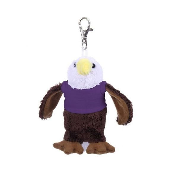 Made by Aliens Keychain Stuffed Bird Eagle, Clip for Keys, Purse & Bags, Purple