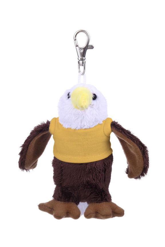 Made by Aliens Keychain Stuffed bird Eagle, Clip for Kids Keys, Purse & Bags, Yellow