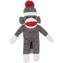 Made by Aliens Personalized Floppy Original Sock Monkey Stuffed Animal Plush Toy- Perfect Gift for Valentine Day- Graduation Day- Birthday- 10 inches