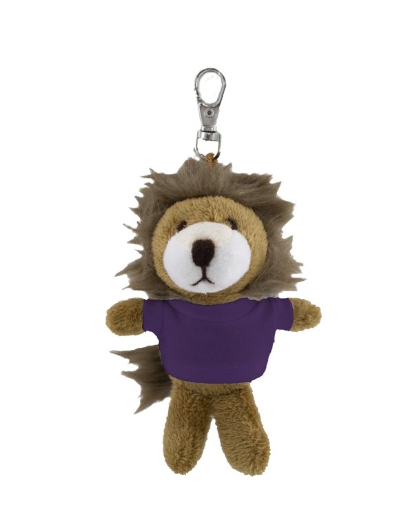 Made by Aliens Personalized Lion plush toy Keychain Detachable Key Rings Gift For Birthday, Valentines, Thanksgiving 4" For Kids