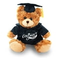 thumbnail image 1 of Made by Aliens Personalized Mocha Teddy Bear- Stuffed Animal Plush Toy-Perfect Gift for- Graduation Day- (Black Gown and Cap) 6 inches, 1 of 1