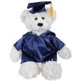thumbnail image 1 of Made by Aliens Personalized Teddy Bear Stuffed Animal Plush Toy – Perfect Gift for Graduation Class of 2024. (Beige Navy Blue Gown) 12 inches, 1 of 1