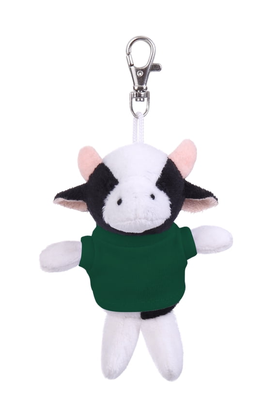 Made by Aliens Soft Plush Cow Keychain, Clip for Kids Keys, Purse & Bags,