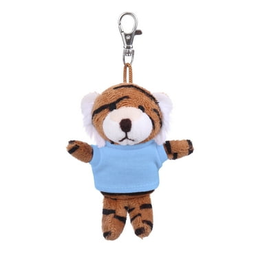 Made by Aliens Soft Plush Tiger Keychain, Clip for Kids Keys, Purse & Bags,