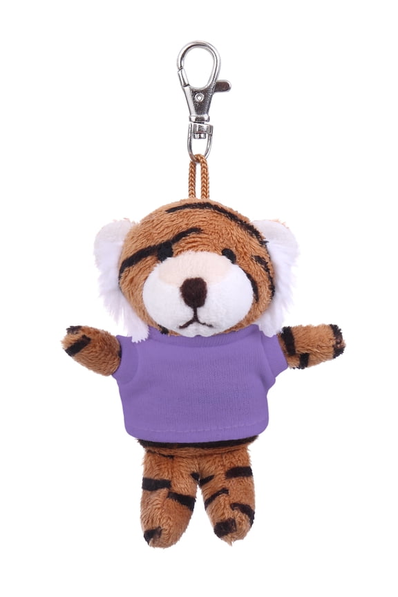 Made by Aliens Soft Plush Tiger Keychain, Clip for Kids Keys, Purse & Bags,