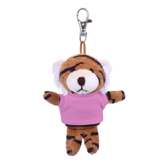 Made by Aliens Soft Plush Tiger Keychain, Clip for Kids Keys, Purse & Bags,