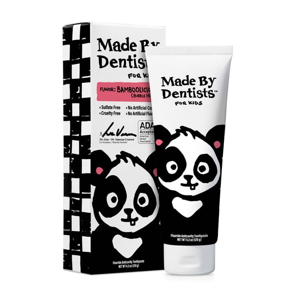 Made by Dentists Panda Anticavity Kids Fluoride Toothpaste, Bubblegum, 4.2 oz