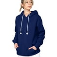 thumbnail image 1 of Made by Johnny Unisex Fleece Hoodie with Airpod Compatible Drawstring L NAVY, 1 of 6
