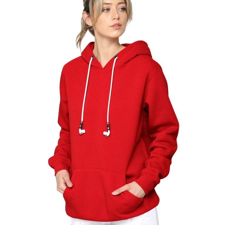 Made by Johnny Unisex Fleece Hoodie with Airpod Compatible Drawstring XXL RED