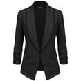 thumbnail image 1 of Made by Johnny Women's 3/4 Sleeve Blazer Open Front Cardigan Jacket Work Office Blazer L BLACK, 1 of 6