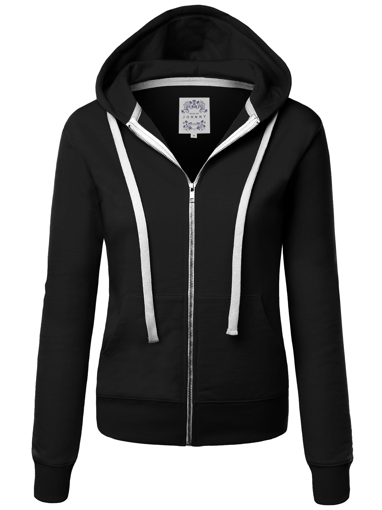 Made by Johnny Women s Active Fleece Zip Up Hoodie Sweater Jacket XXXL BLACK Walmart