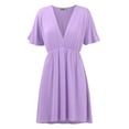 thumbnail image 1 of Made by Johnny Women's Airy Short Sleeve Kimono Style Deep V Neck Dress Top S-3XL Plus Size S LILAC, 1 of 6